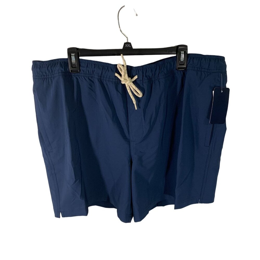 Trinity Coast Mens Swim Trunks XXL Elastic Waist Drawstring 7" Inseam Side Pocke
